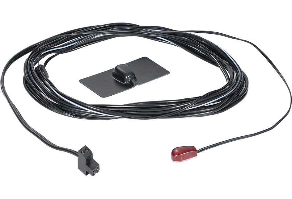 Crestron IRP2 IR emitter probe with terminal block connector, designed for reliable infrared signal transmission to AV components in control systems