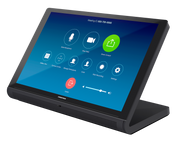 Zoomed front-left view of the 10.1-inch TS-1070 tabletop touchscreen in black smooth finish, designed for secure government control interfaces.
