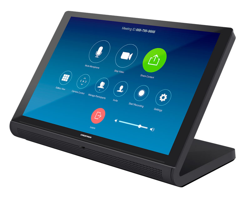 Zoomed front-left view of the 10.1-inch TS-1070 tabletop touchscreen in black smooth finish, designed for secure government control interfaces.