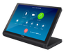 Zoomed front-left view of the 10.1-inch TS-1070 tabletop touchscreen in black smooth finish, designed for secure government control interfaces.