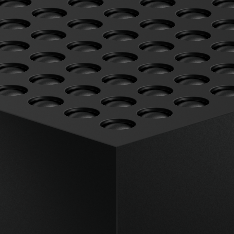 Close up of the perforated ventilation top on the Sonos Amp Multi chassis