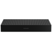 Sonos Amp Multi front view showing the black perforated chassis