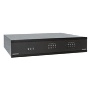 Crestron DM-NAX-8ZSA eight zone streaming amplifier, front view.