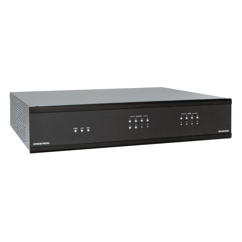 Crestron DM-NAX-8ZSA eight zone streaming amplifier, front view.