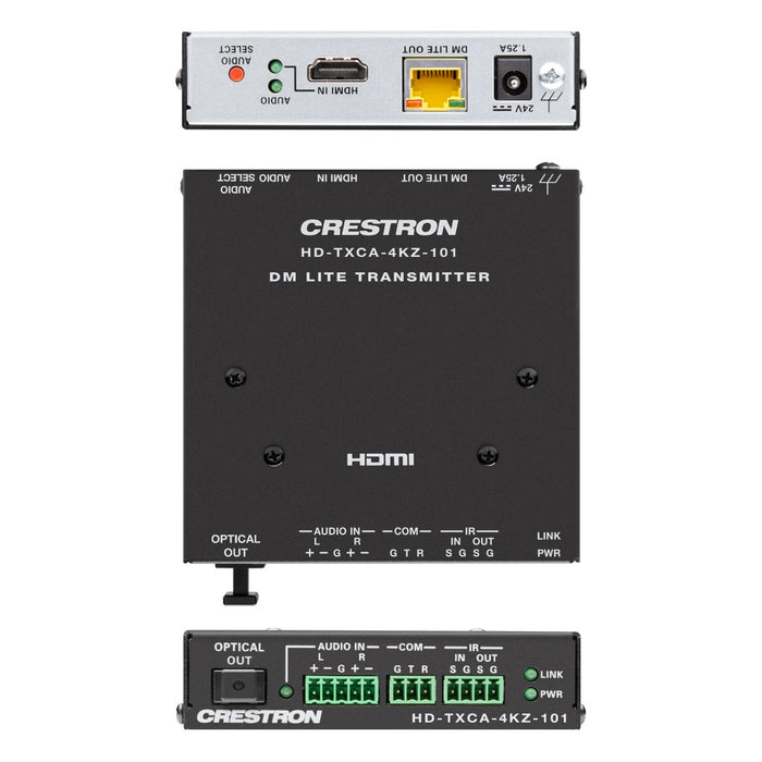 Crestron HD-TXCA-4KZ-101 DM Lite 4K60 Transmitter for HDMI, RS-232, IR, and Analog Audio Signal Extension over CATx Cable