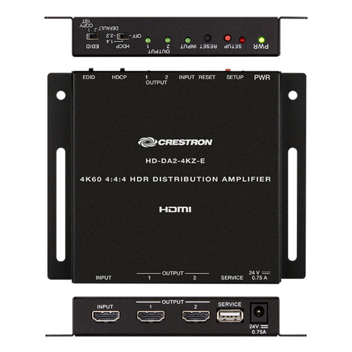 Crestron HD-DA2-4KZ-E 1:2 HDMI Distribution Amplifier w/ 4K60 & HDR Support