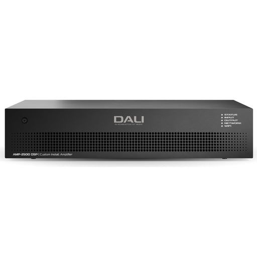 Front view of the DALI Phantom CI Amp-2500 DSP Amplifier, a high-performance custom install amplifier with digital signal processing for premium audio.
