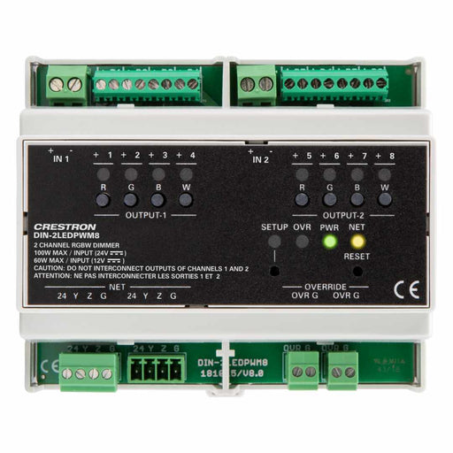 Crestron DIN-2LEDPWM8 DIN Rail RGBW LED Dimmer (2-Channel)