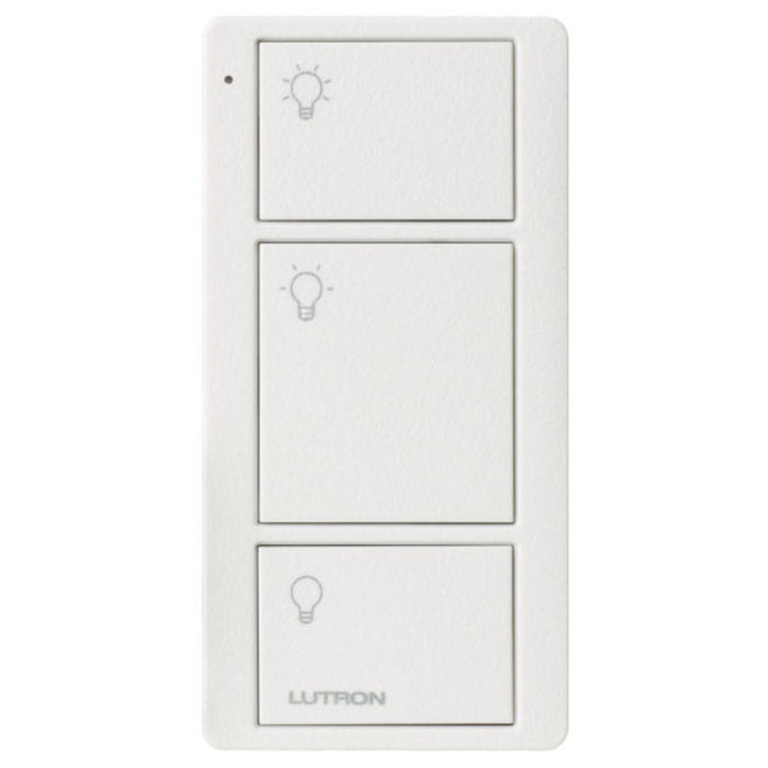 Lutron RA2 Select 3-Button Pico Wireless Keypad (Lights Engraving) - Matte White