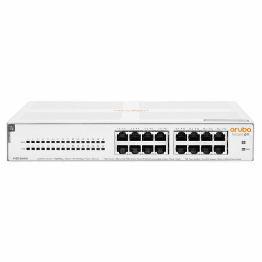 HPE Aruba Instant On 1430 16-Port Unmanaged Ethernet PoE Switch (124W)