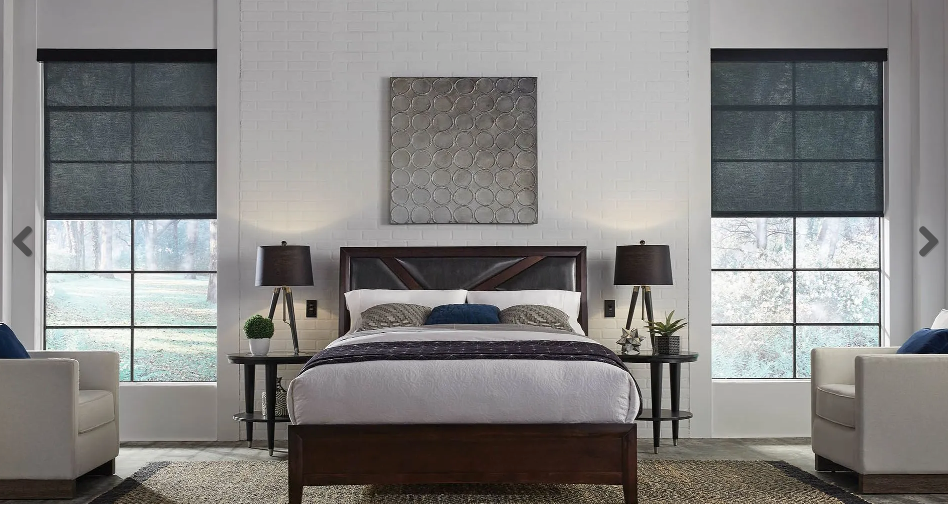 Lutron Sivoia QS Triathlon battery-powered roller blinds installed in a modern space, offering quiet automation and smart light control without wiring