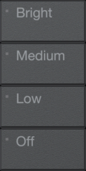 Lutron RadioRA 3 Vierti 4-button kit, black, engraved with Light Levels icons.
