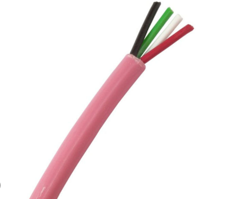 QC Sound 4-Core 16AWG LSZH Speaker Cable, Pink (100m Drum)