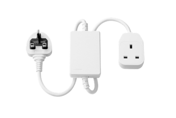 Lutron RadioRA 3 plug-in table lamp dimmer, white, RR3K-P20-240G-AW.