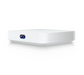 Unifi Cloud Gateway Max shown as a sleek, rack-mountable unit designed for seamless cloud integration, remote network control, and VPN services