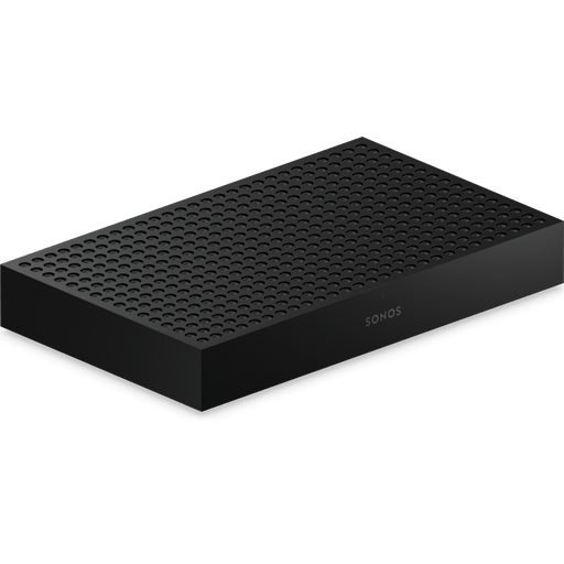 Sonos Amp Multi eight channel four zone rack amplifier in black, front angle