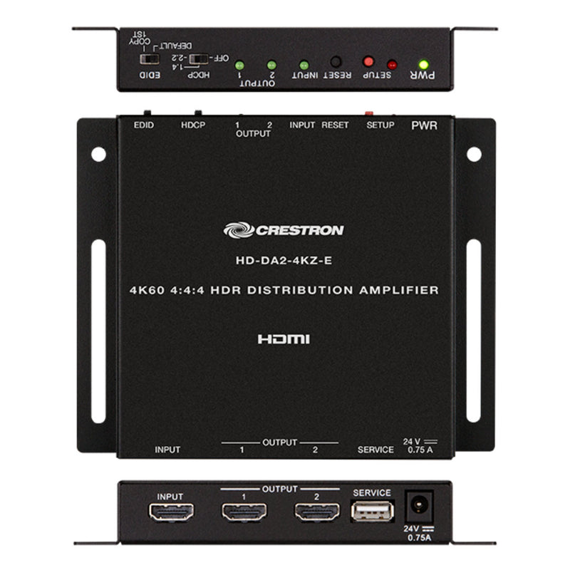 Crestron HD-DA2-4KZ-E 1:2 HDMI Distribution Amplifier w/ 4K60 & HDR Support