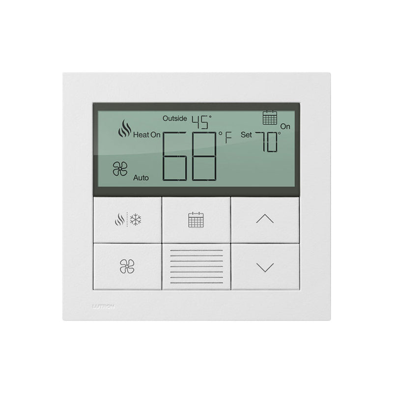 Lutron Palladiom Thermostat, wall-mounted, part of the HomeWorks QS system by Lutron, with minimalist design and premium...