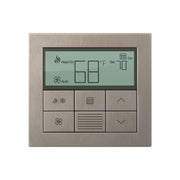Lutron Palladiom Thermostat in Glass Satin Nickel finish, wall-mounted, part of the HomeWorks system by Formwave