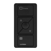 Lutron RA2 Select 3-Button Raise/Lower Pico Wireless Keypad - Shade Icon Engraving w/ Text - Black