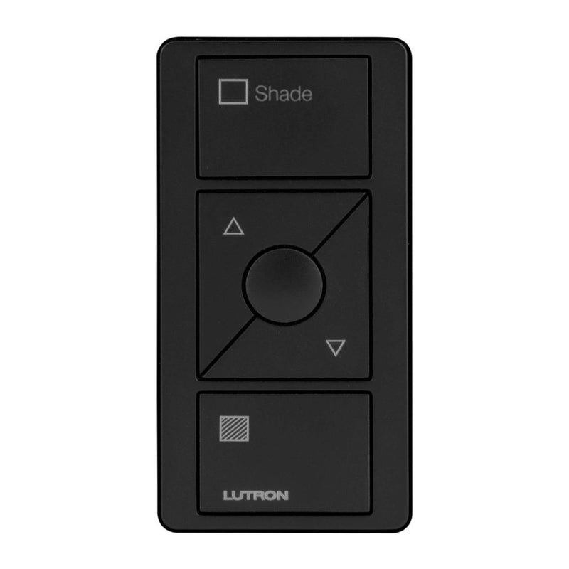 Lutron RA2 Select 3-Button Raise/Lower Pico Wireless Keypad - Shade Icon Engraving w/ Text - Black