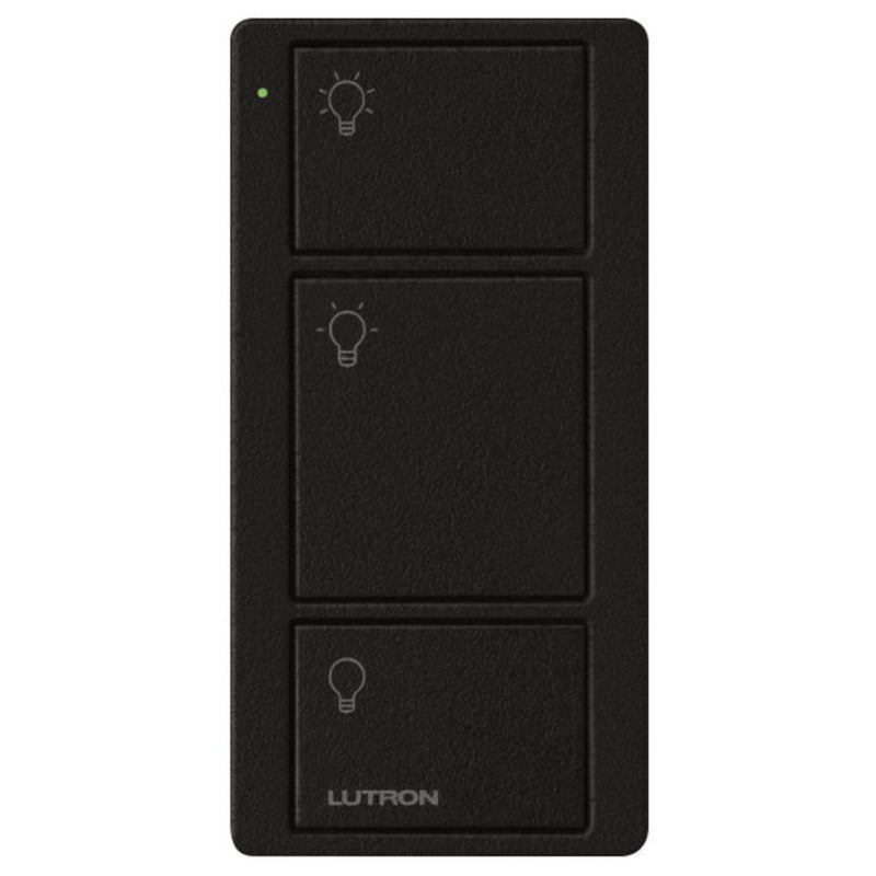 Lutron RA2 Select 3-Button Pico Wireless Keypad (Lights Engraving) - Matte Black