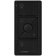 Lutron RA2 Select 3-Button Raise/Lower Pico Wireless Keypad - Light Engraving - Black