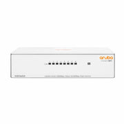 Front view of HPE Aruba Instant On 1430 8-Port Unmanaged Ethernet Switch with 64W power