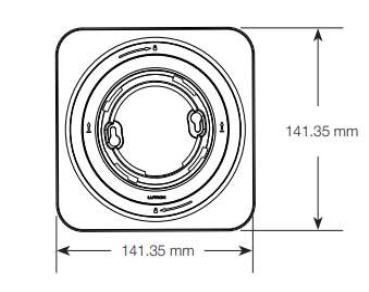Lutron RadioRA 3 processor mounting adapter in white, low-profile housing.