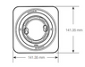 Lutron RadioRA 3 processor mounting adapter in white, low-profile housing.