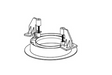 Lutron RadioRA 3 processor mounting adapter in white, low-profile housing.