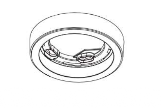 Lutron RadioRA 3 processor mounting adapter in white, low-profile housing.