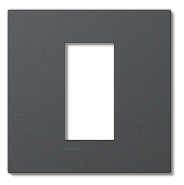 Lutron RadioRA 3 Vierti polymer faceplate, matte black, 1-gang 1-column.