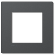 Lutron RadioRA 3 Vierti polymer faceplate, matte black, 1-gang 2-column.
