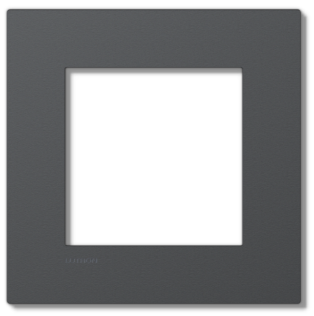 Lutron RadioRA 3 Vierti polymer faceplate, matte black, 1-gang 2-column.