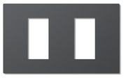 Lutron RadioRA 3 Vierti polymer faceplate, matte black, 2-gang 1-column.