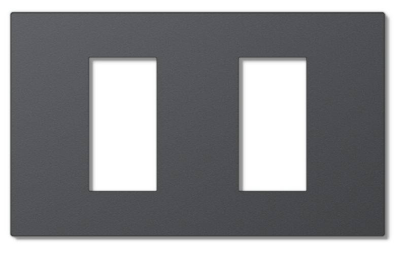 Lutron RadioRA 3 Vierti polymer faceplate, matte black, 2-gang 1-column.