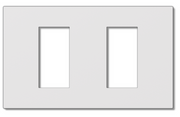 Lutron RadioRA 3 Vierti polymer faceplate, matte white, 2-gang 1-column.