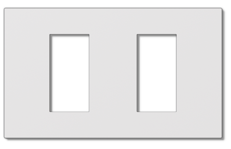 Lutron RadioRA 3 Vierti polymer faceplate, matte white, 2-gang 1-column.
