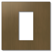 Lutron RadioRA 3 Vierti Signature Metals faceplate in Aged Brass, 1-Gang 1-Column.
