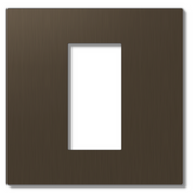Lutron RadioRA 3 Vierti Signature Metals faceplate in Aged Bronze, 1-Gang 1-Column.
