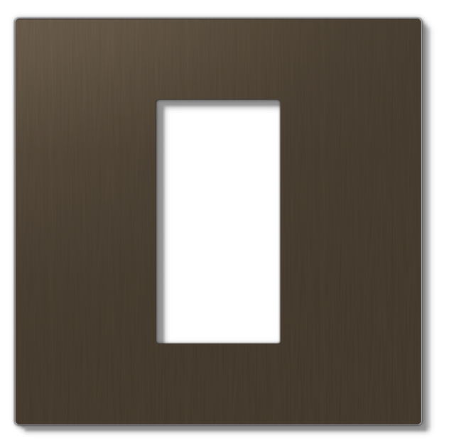 Lutron RadioRA 3 Vierti Signature Metals faceplate in Aged Bronze, 1-Gang 1-Column.