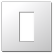 Lutron RadioRA 3 Vierti Signature Metals faceplate in Bright Chrome, 1-Gang 1-Column.