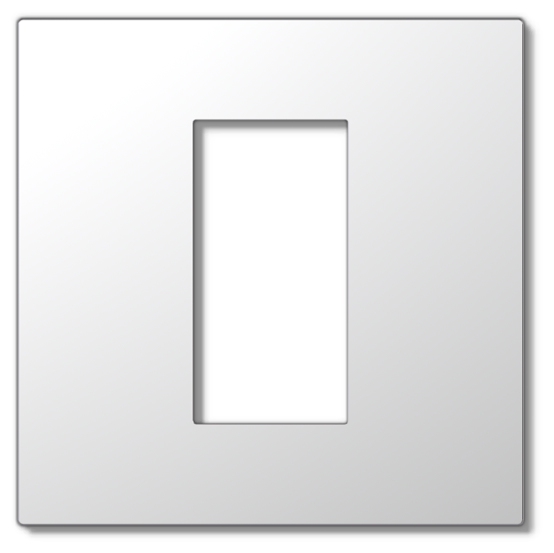 Lutron RadioRA 3 Vierti Signature Metals faceplate in Bright Chrome, 1-Gang 1-Column.