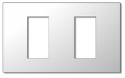 Lutron RadioRA 3 Vierti Signature Metals faceplate in Bright Chrome, 2-Gang 1-Column.