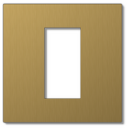 Lutron RadioRA 3 Vierti Signature Metals faceplate in Brushed Brass, 1-Gang 1-Column.