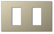 Lutron RadioRA 3 Vierti Signature Metals faceplate in Champagne, 2-Gang 1-Column.