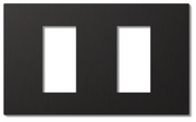 Lutron RadioRA 3 Vierti Signature Metals faceplate in Graphite, 2-Gang 1-Column.