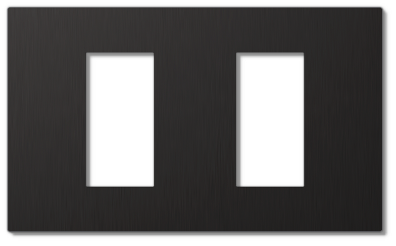Lutron RadioRA 3 Vierti Signature Metals faceplate in Graphite, 2-Gang 1-Column.