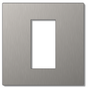 Lutron RadioRA 3 Vierti Signature Metals faceplate in Satin Nickel, 1-Gang 1-Column.